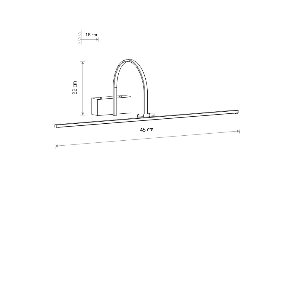 Schilderijlamp Artline Led zwart 45cm Lyora 5903139119573