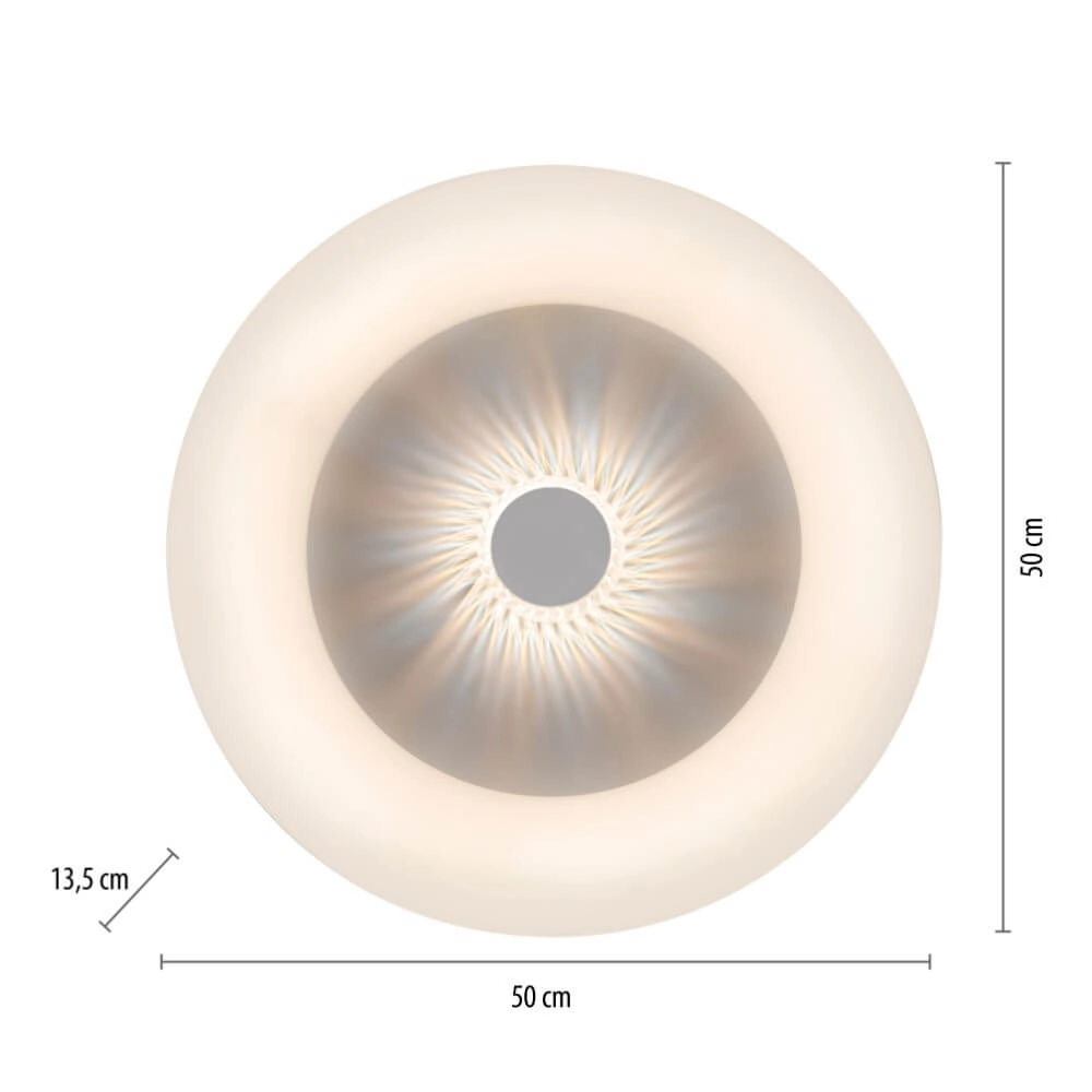 Ronde plafondlamp Vertigo wit Ø 50cm Just Light 4043689992408
