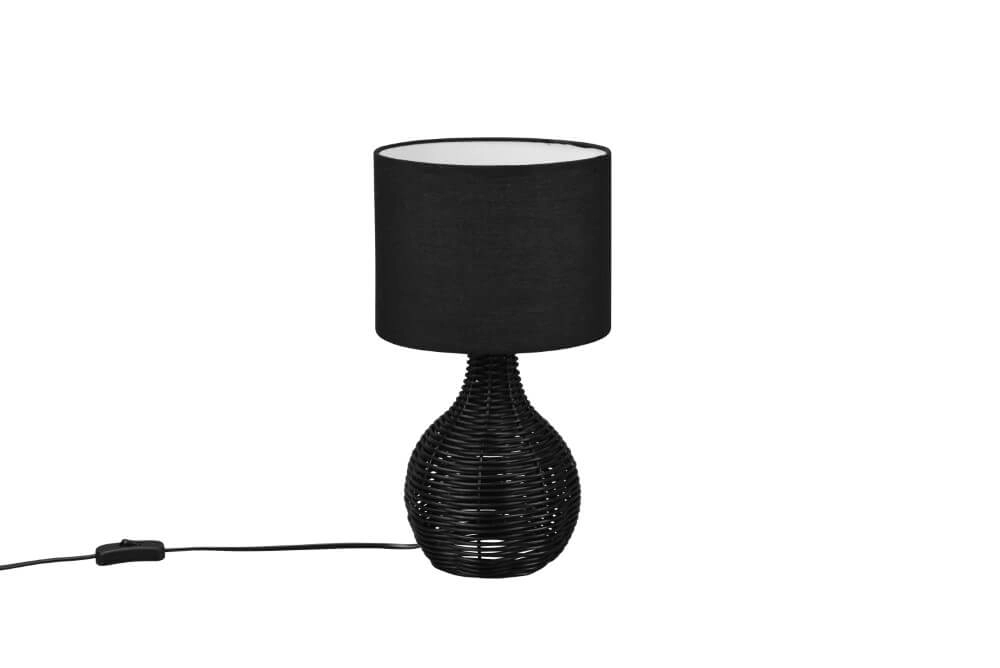 Schemerlamp Sprout met zwarte rotan voet
