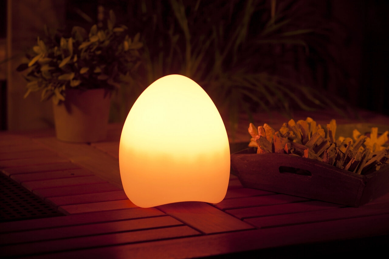 Tafellamp Music Egg RGB wit met speaker GardenLights 5907800857245