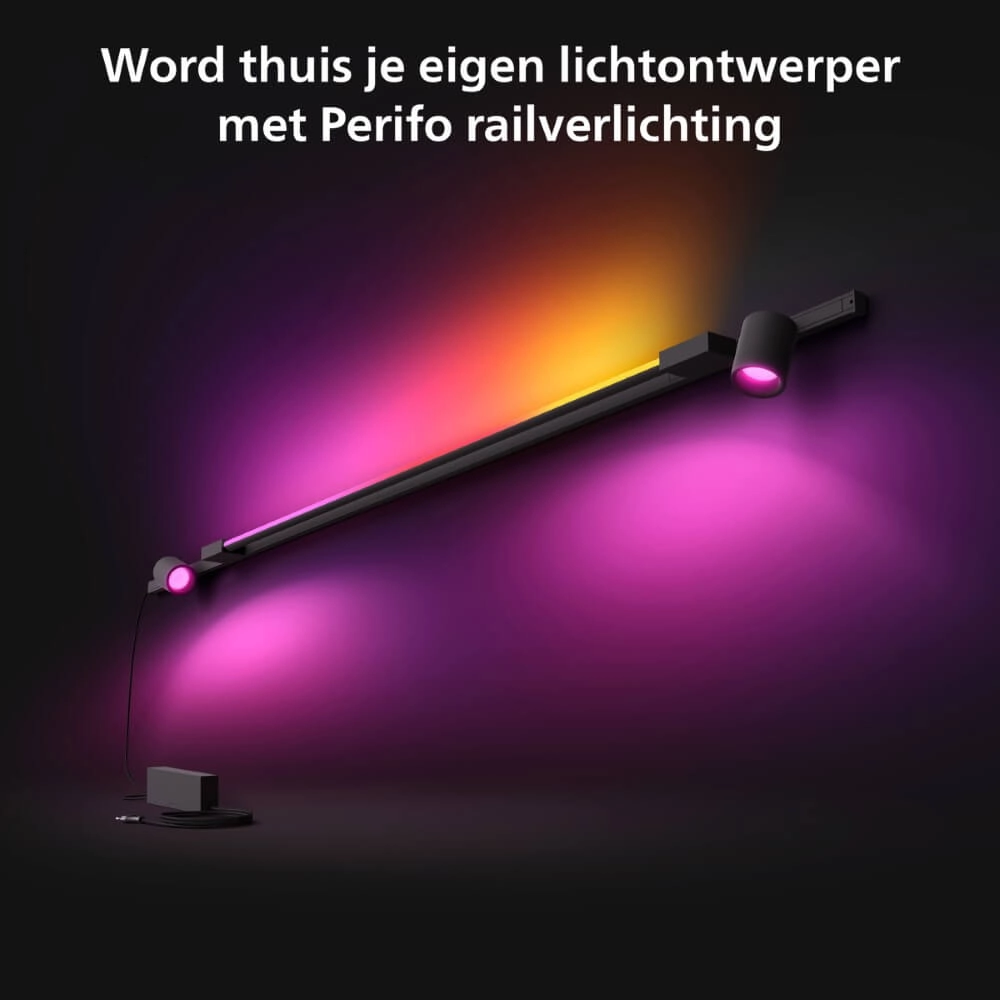 Hue Perifo - White and color set van 2 wandspots en gradient zwart Philips 8719514407886