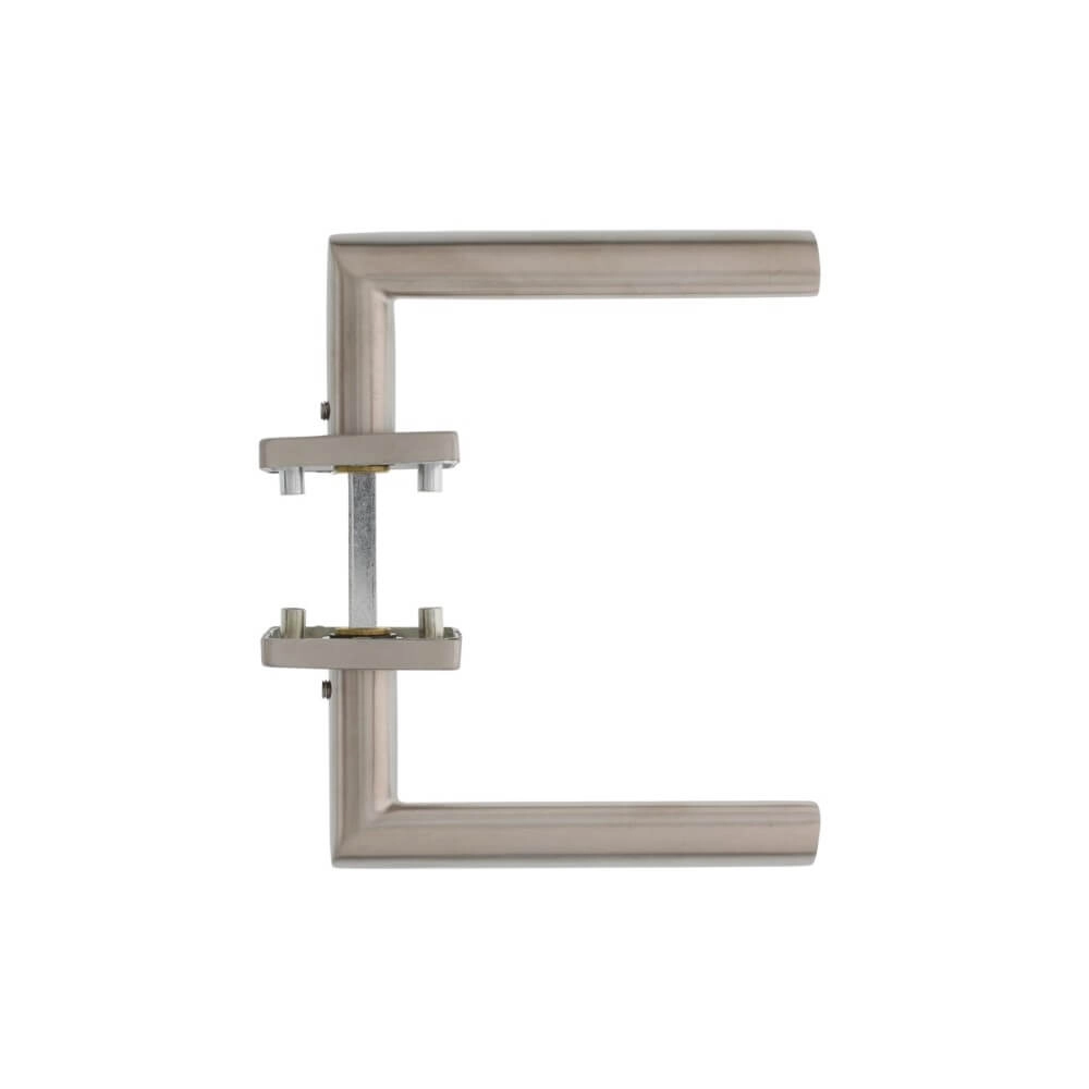 Strakke ovale deurklink Hoek 90 vierkant rozet RVS Intersteel 8714186127742