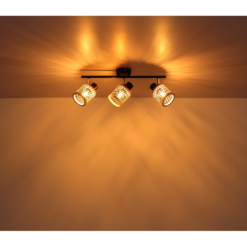 Wandlamp Mali 3-lichts zwart met kapjes Globo 9007371533718