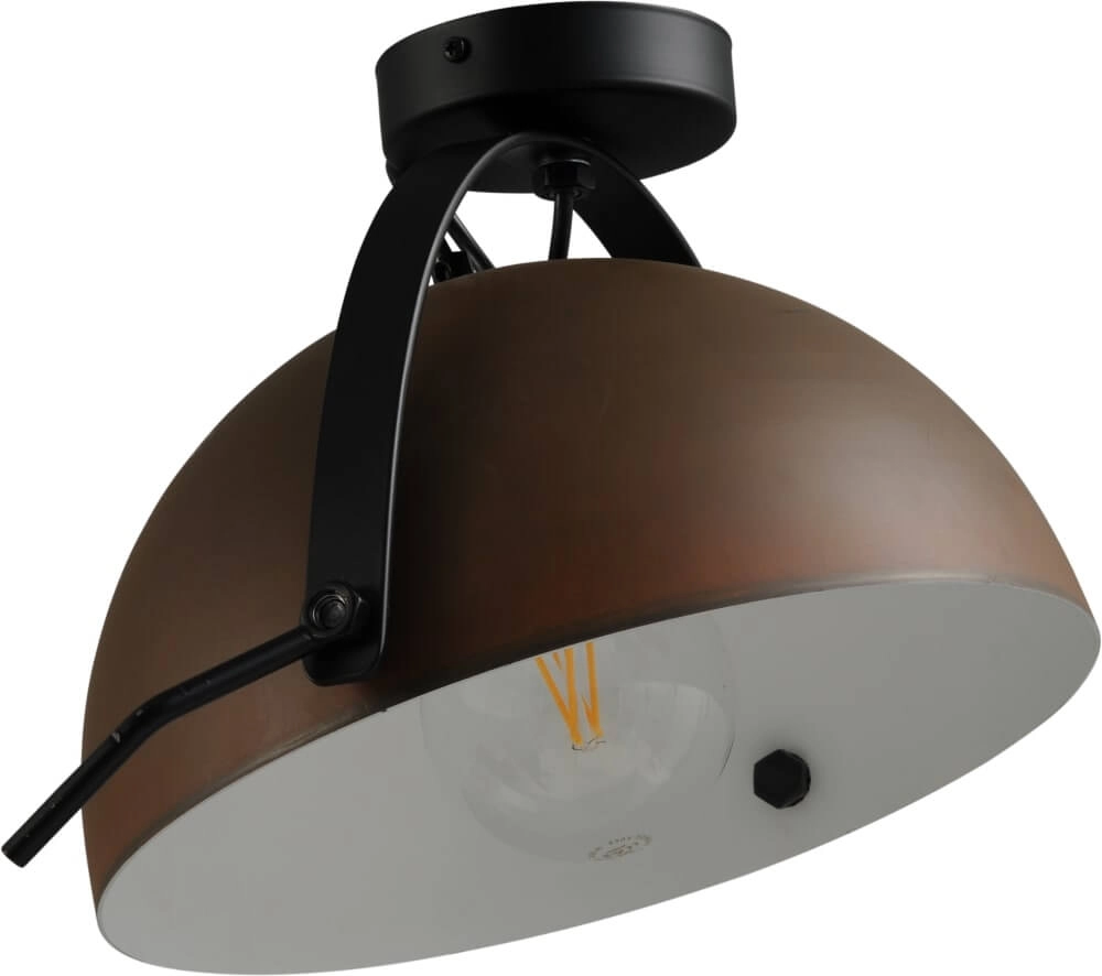 Landelijke plafondlamp Larino 30 roestbruin met wit