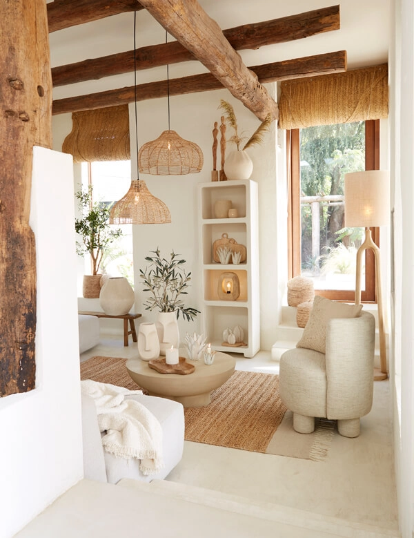 Licht houten tafellamp Kelafo 24 x 30cm Light & Living 8717807701093