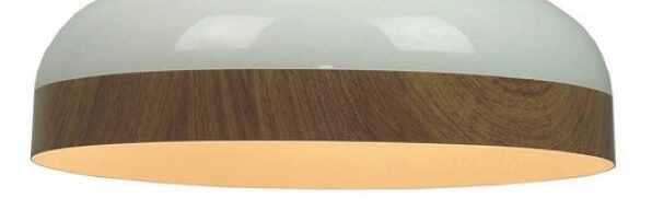 Retro hanglamp Moondrop Ø 45cm wit met hout Artdelight 8719831730919