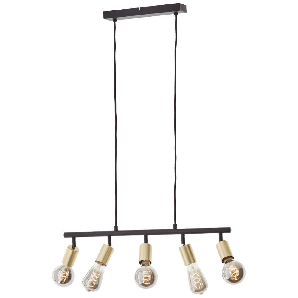 5-lichts hanglamp Tiffany zwart met goud Brilliant 4004353406416