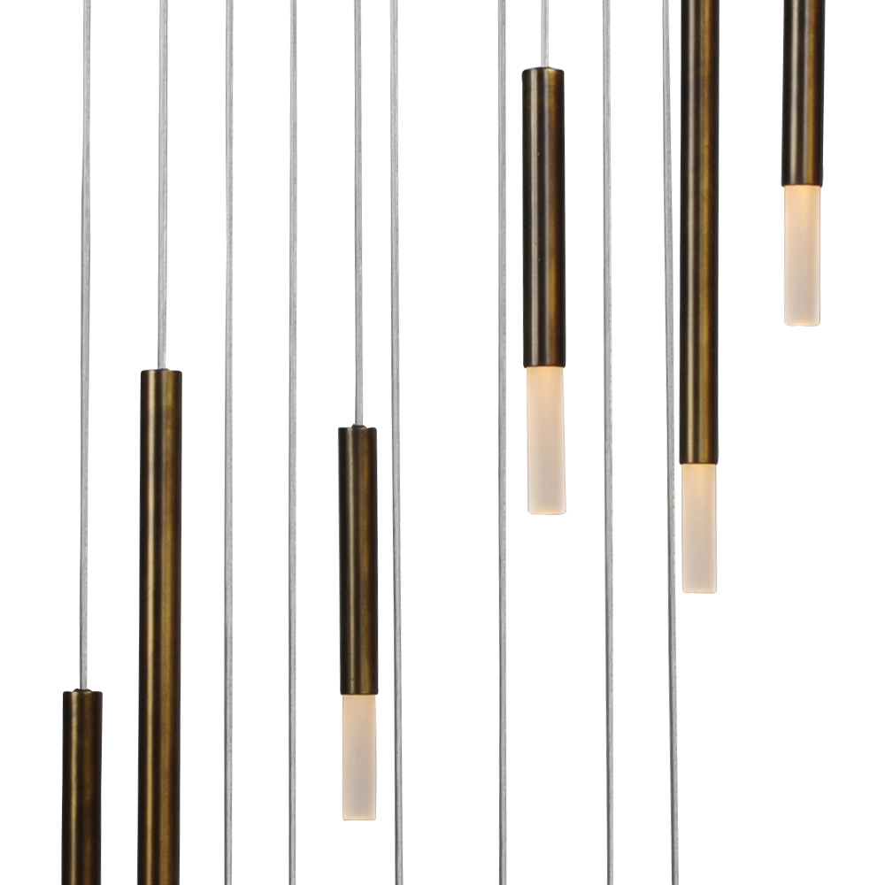 Zwarte vide hanglamp Flute 12-lichts design cilinders Masterlight 8718121211091