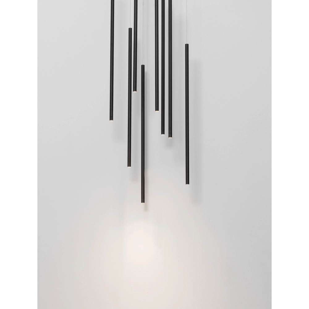 Design hanglamp Elettra 8-lichts zwart Lyora 5212017446077