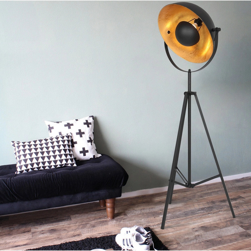 Landelijke tripod vloerlamp Sunflower zwart Steinhauer 8712746170894