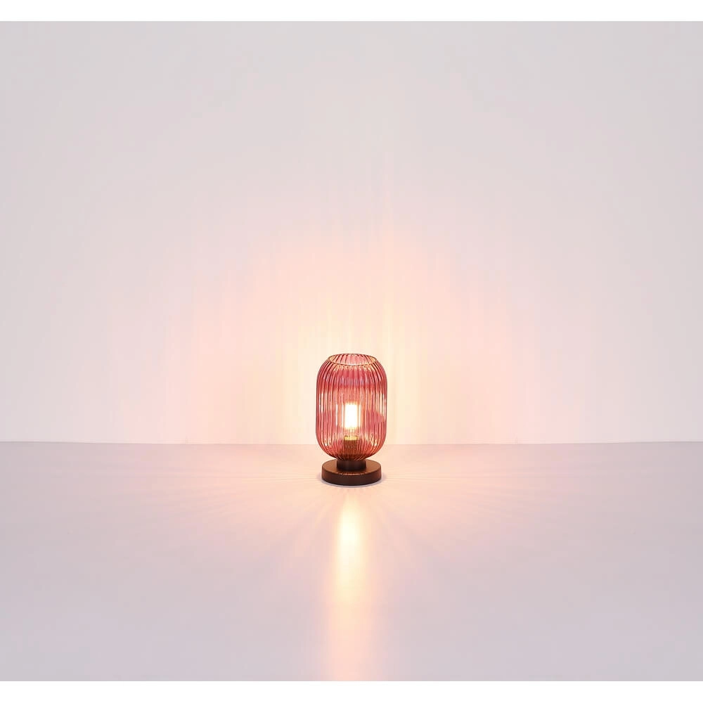 Ronde tafellamp Normy rood glas Ø 14cm Globo 9007371450299