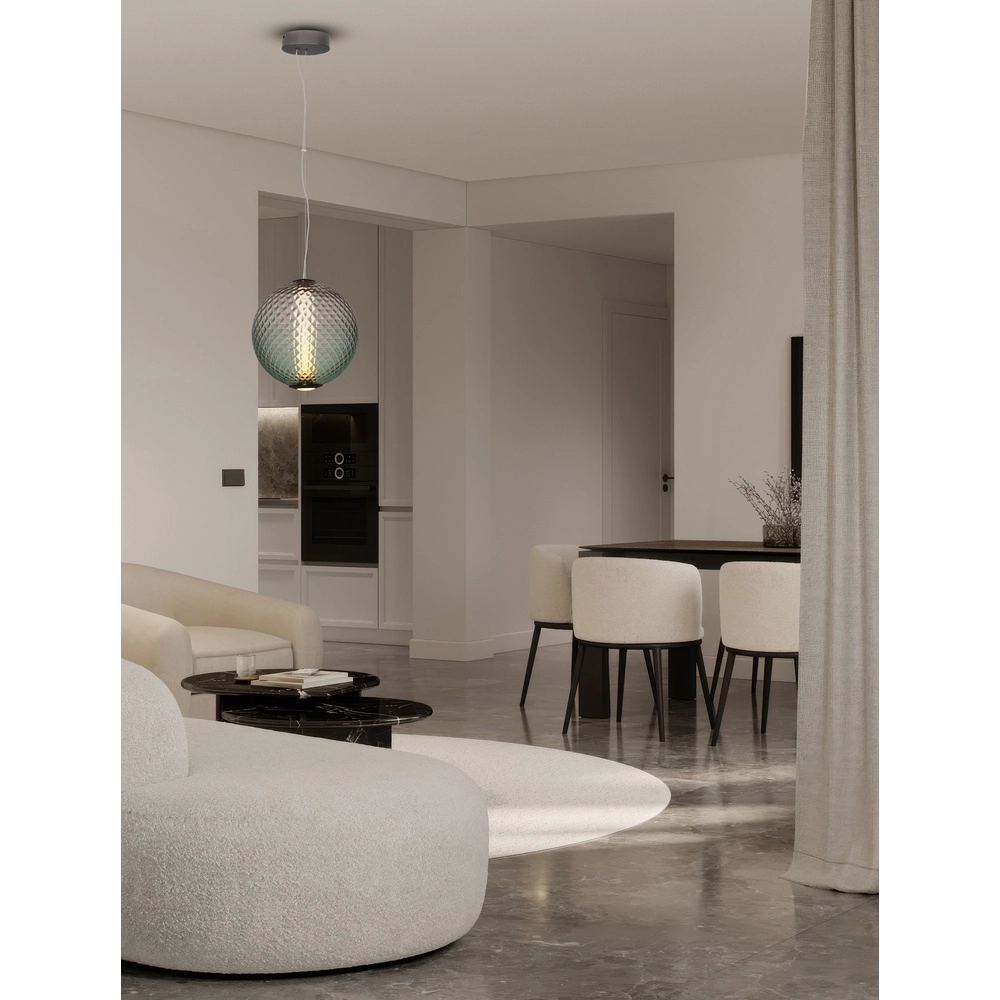 Pendant lamp Aora Convex Green Glass Lyora 5212017483829