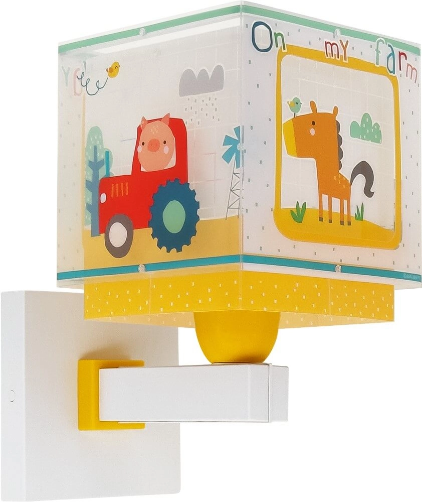 Kinderkamer wandlamp My Farm geel met wit Dalber 8420406634098