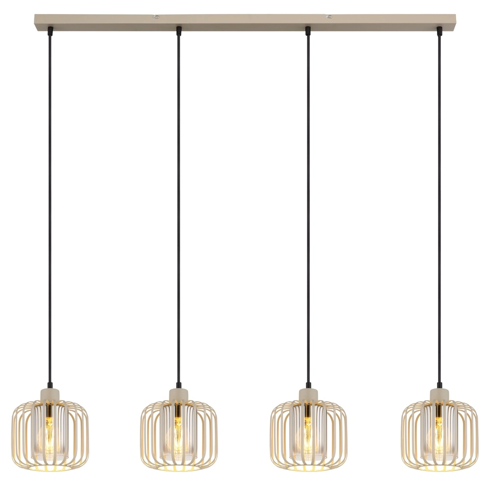 4-lichts hanglamp Alfred zand bruin Globo 9007371533619