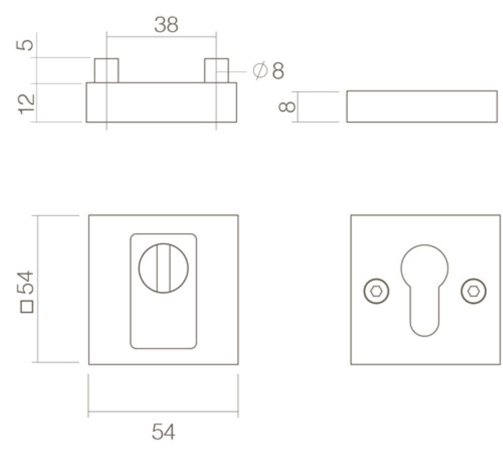 Veiligheidsrozet Salus kerntrekbeveiliging vierkant zwart Intersteel 8714186400906