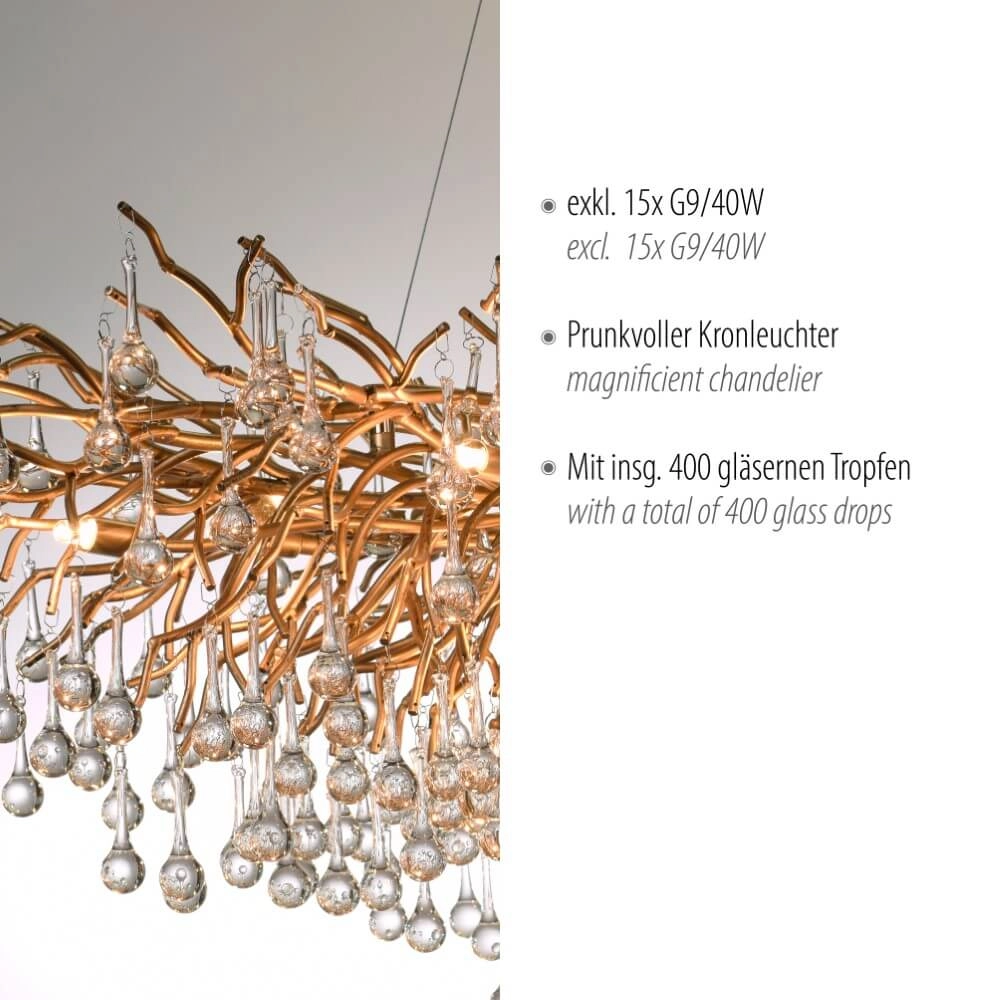 Grote kroonluchter Icicle antiek messing Paul Neuhaus 4012248332917