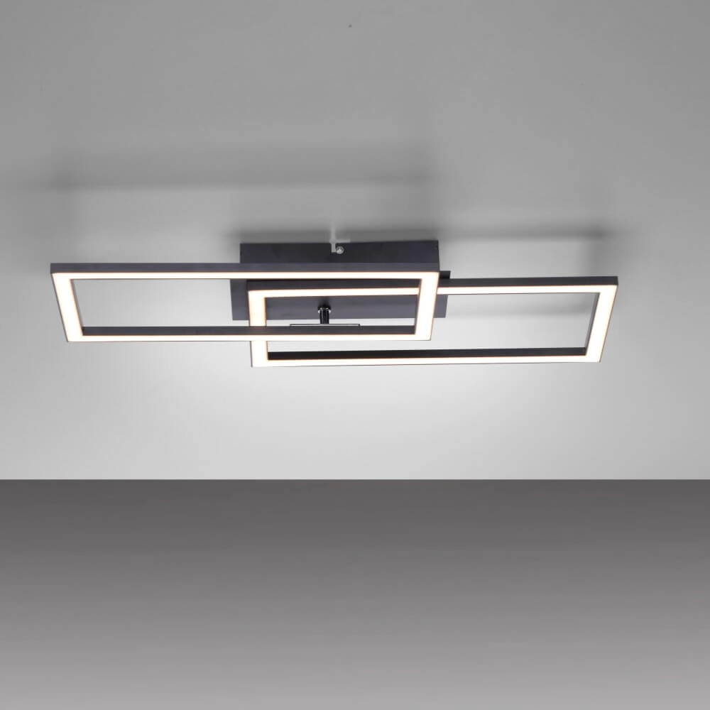 Zwarte plafonnière Iven met led Paul Neuhaus 4043689981983