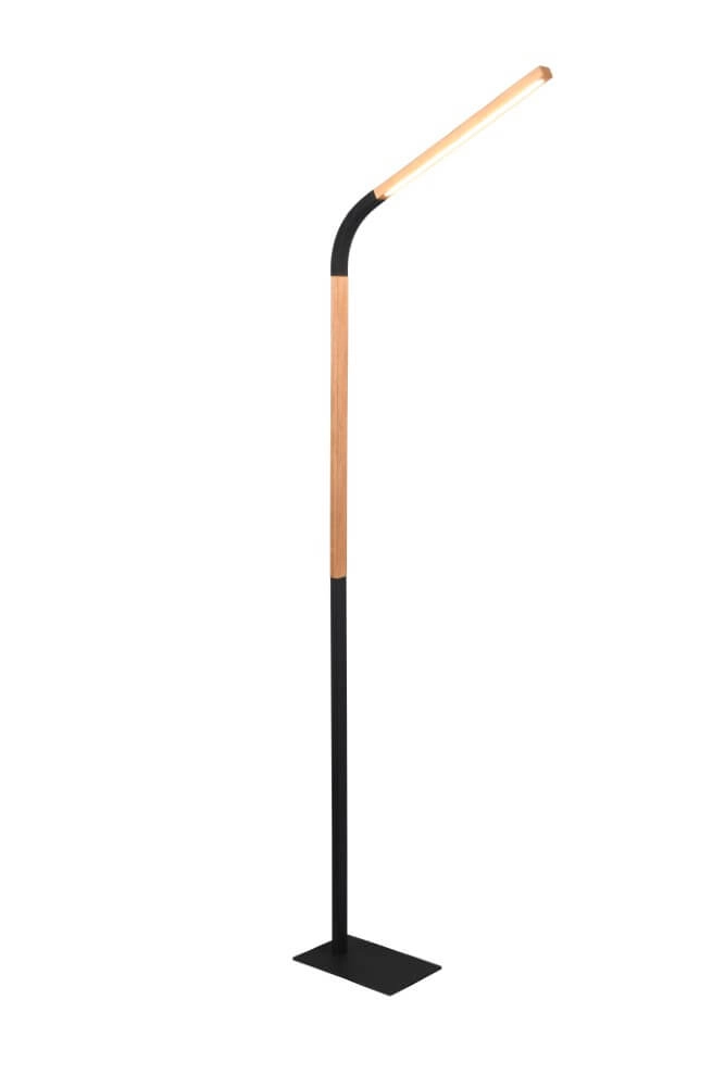 Flexibele leeslamp Norris zwart met hout Trio 4017807600018