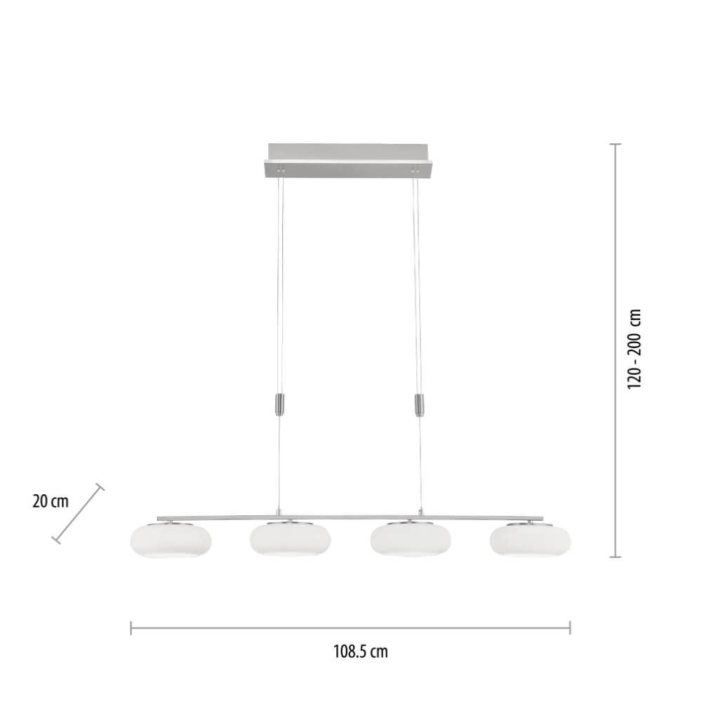 4-lichts hanglamp Q-Etienne metaal recht Paul Neuhaus 4012248350461
