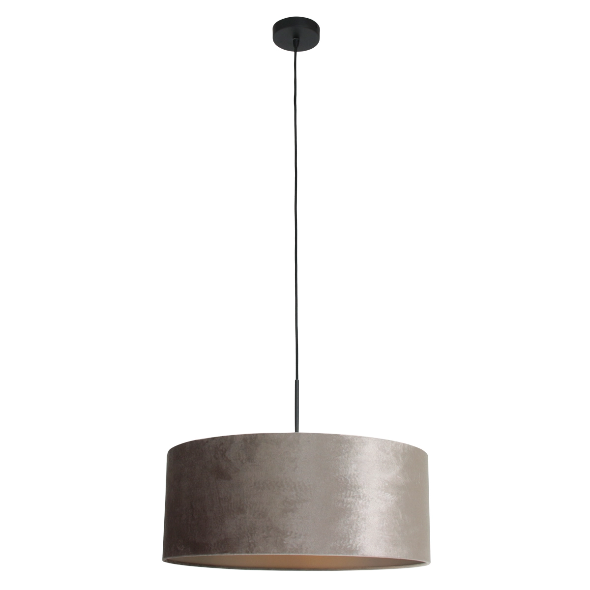 Hanglamp Sparkled 50cm zwart met Taupe velourse kap Steinhauer 8712746146271