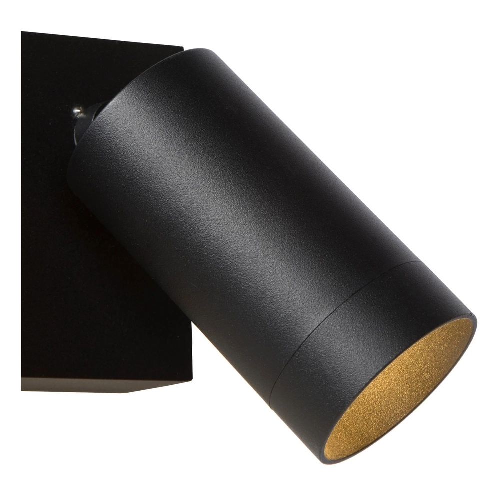 Wandspot Taylor IP54 dubbel met sensor zwart Lucide 5411212092717