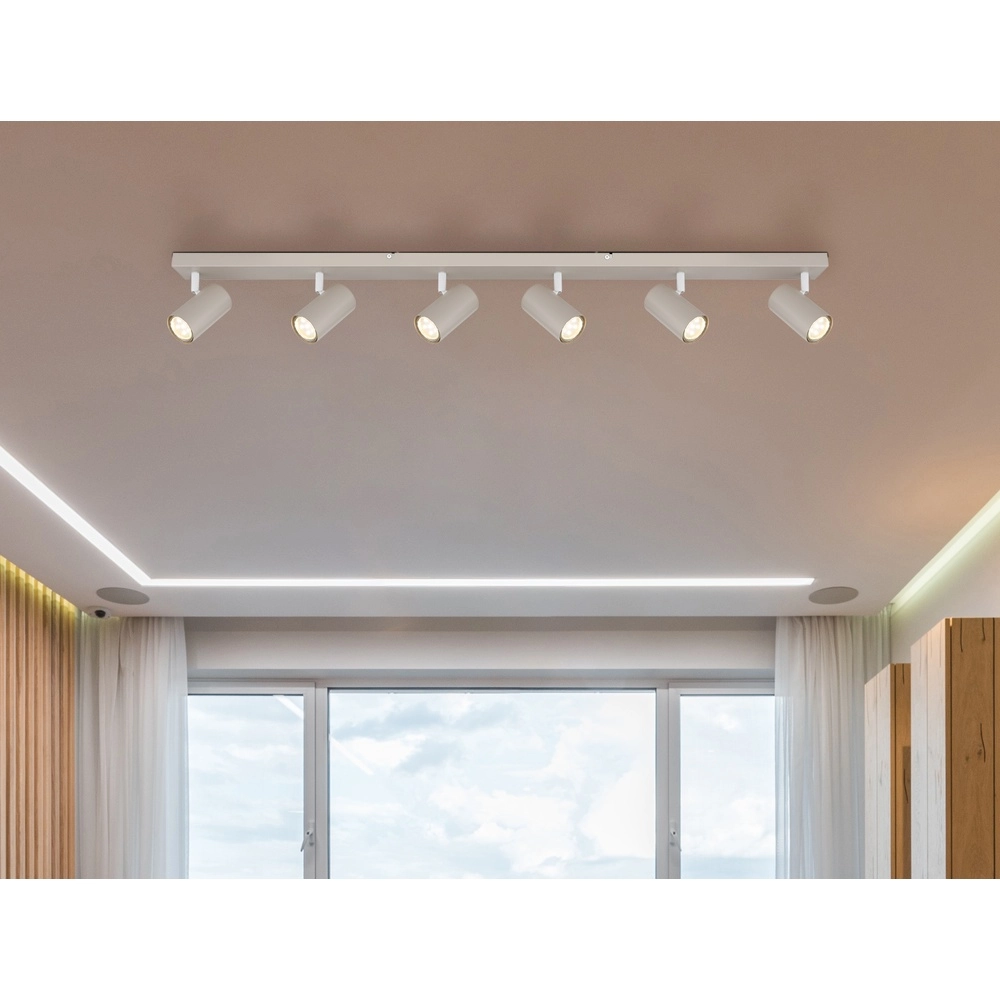 6-lichts plafondlamp Robby zand bruin Globo 9007371575442