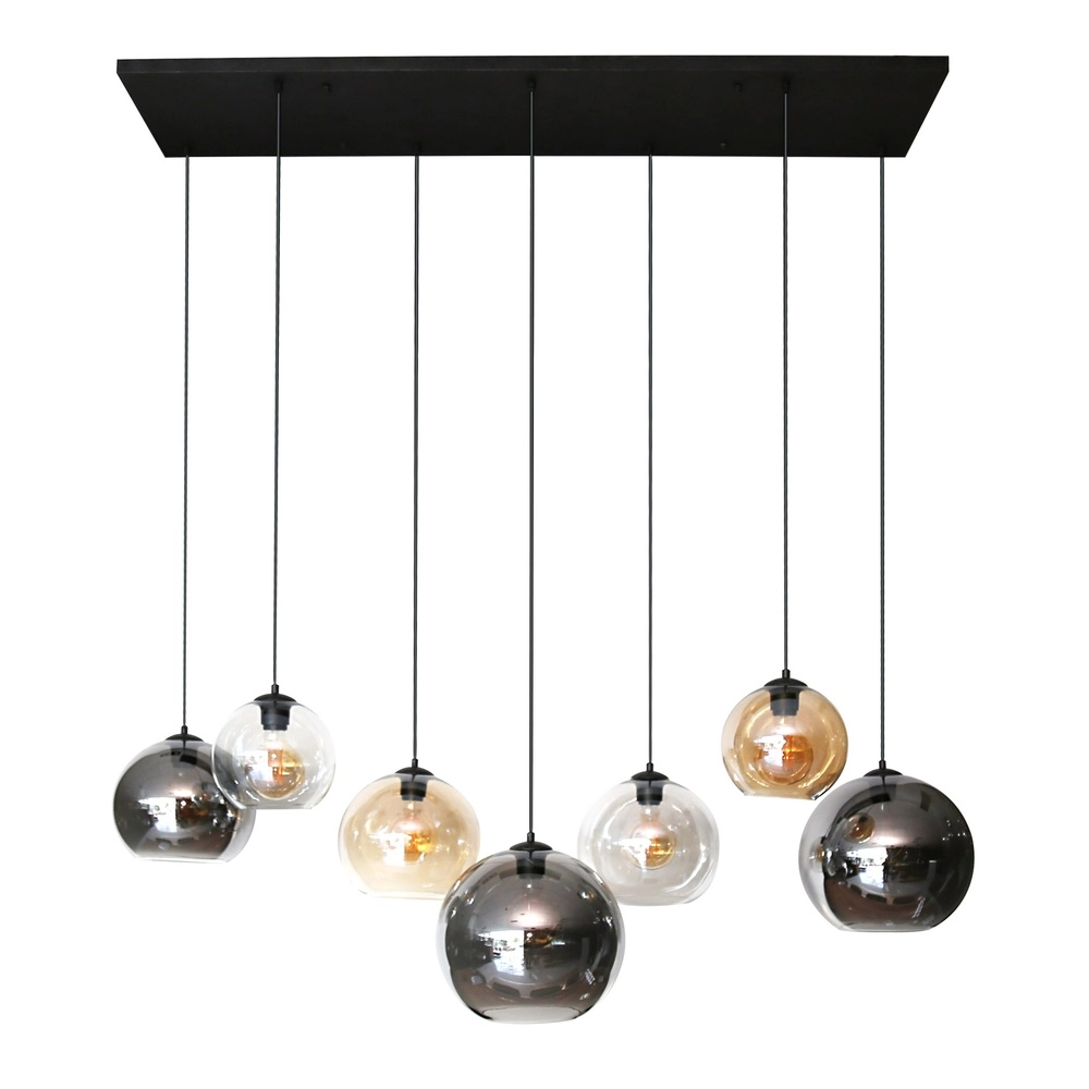 Hanglamp met 7 glazen kappen Multi Lyora 8716803512276