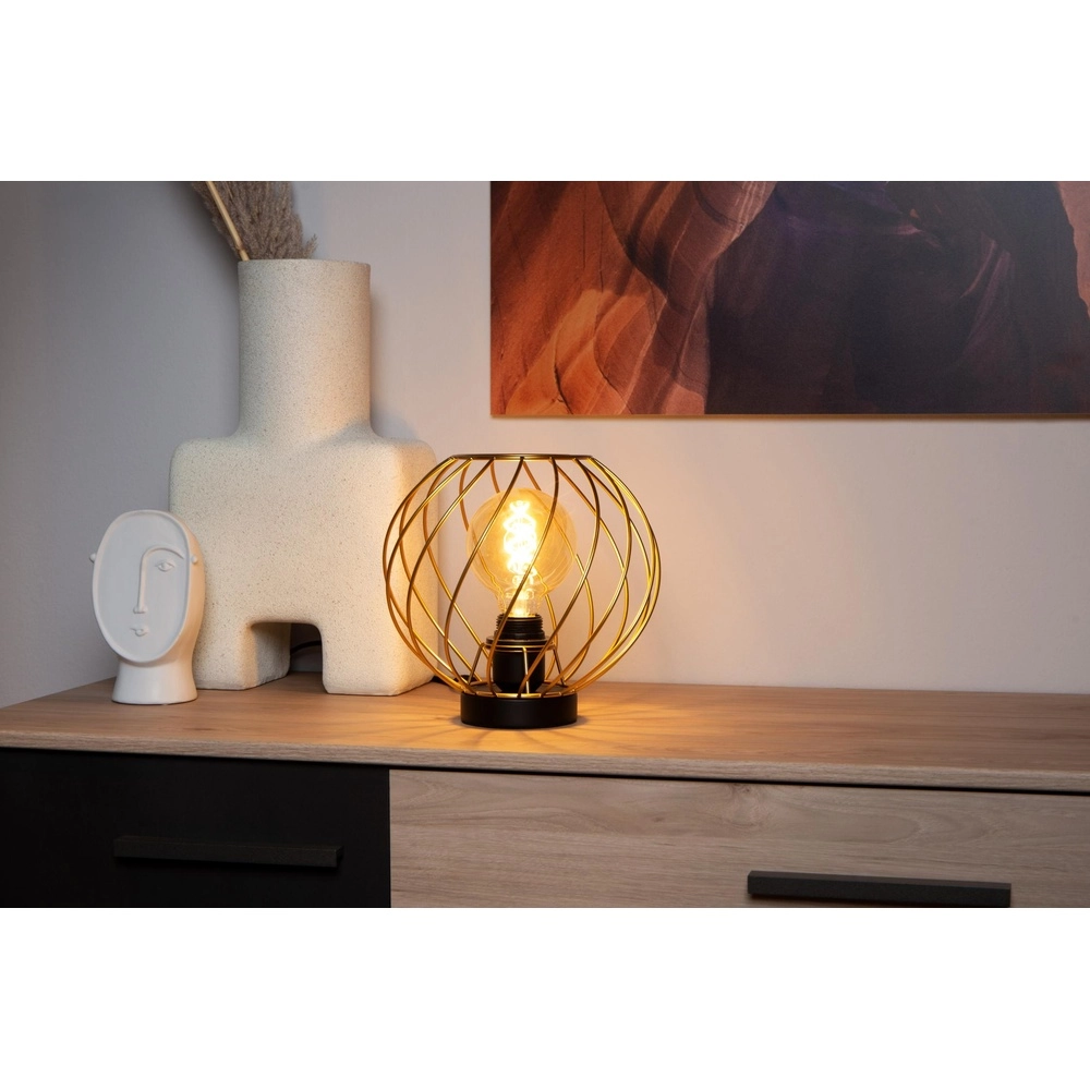 Tafellampje Danza Ø 25cm goud Lucide 5411212211583