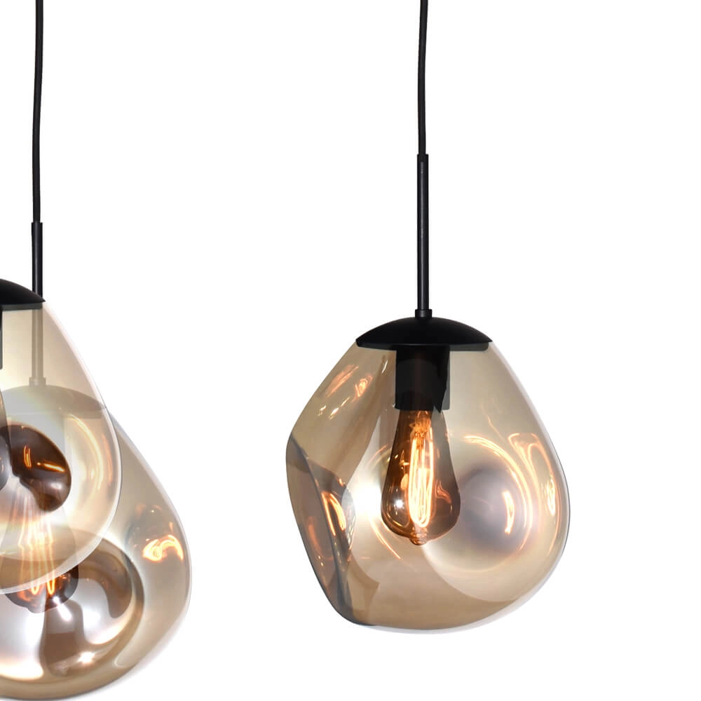 Hanglamp Lava Oval 6x goud glas Ø 24cm Masterlight 8718121290164