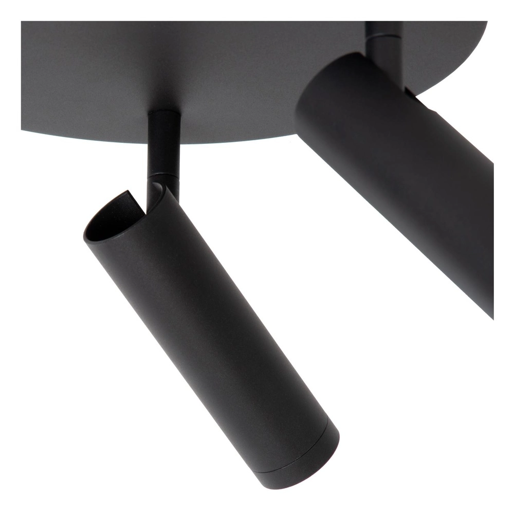 Strakke plafondlamp Grado 3-lichts zwart Lucide 5411212221681