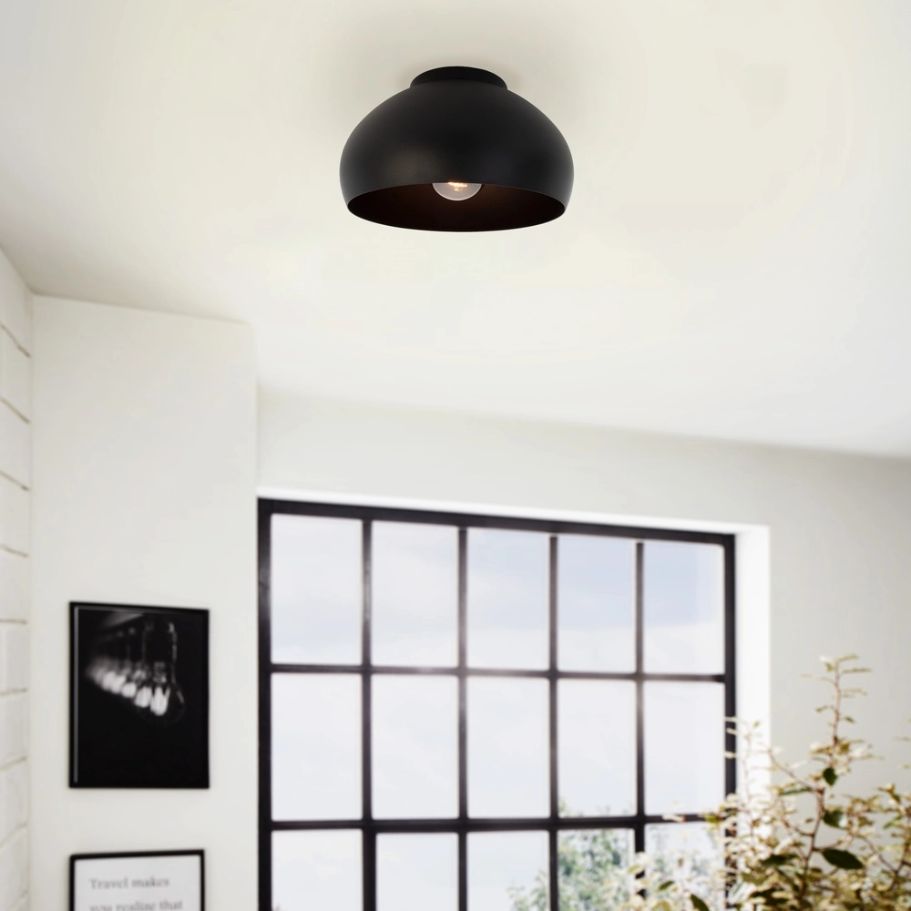 Zwarte plafonnière Mogano 2 Ø 17,5cm Eglo 9008606244584