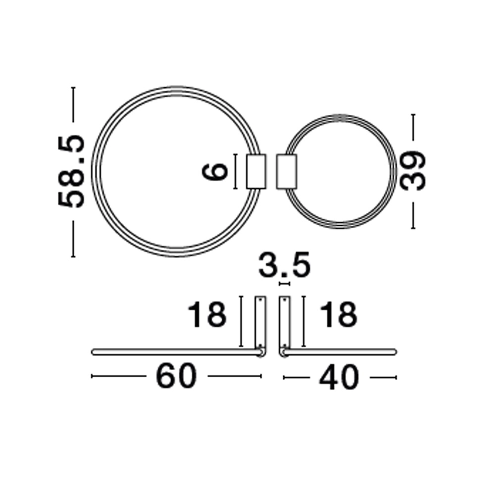 Design plafondlamp Garve wit Ø 40cm en Ø 60cm Lyora 5212017431844