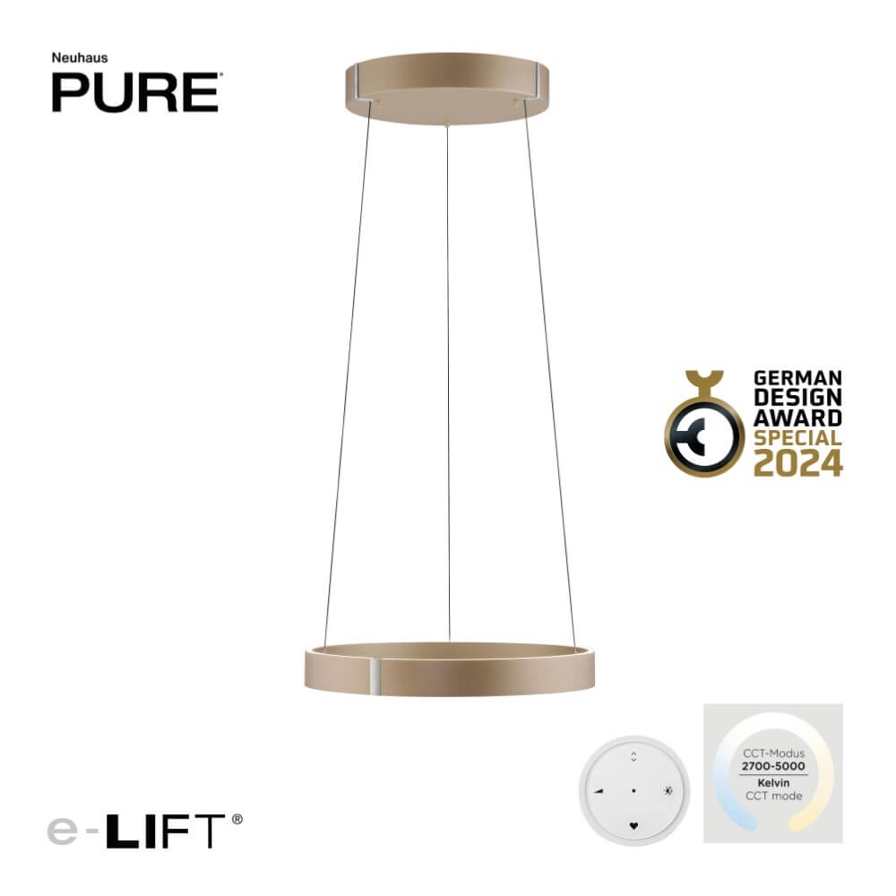 Ronde hanglamp Pure E-Clipse brons Ø 50cm Paul Neuhaus 4012248386408