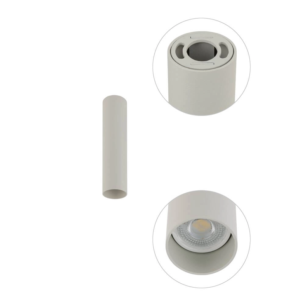 Lichtgrijze smalle plafondspot Fourty S Lyora 5903139108836