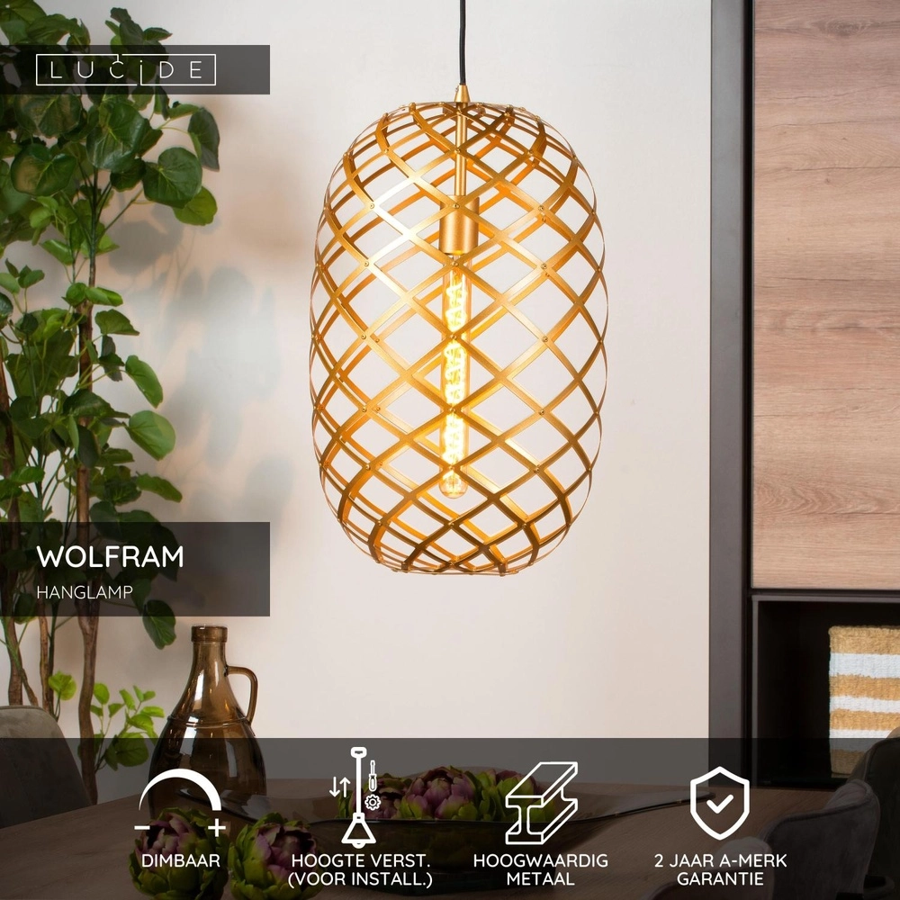 Hanglamp Wolfram Ø 32cm goud Lucide 5411212211170