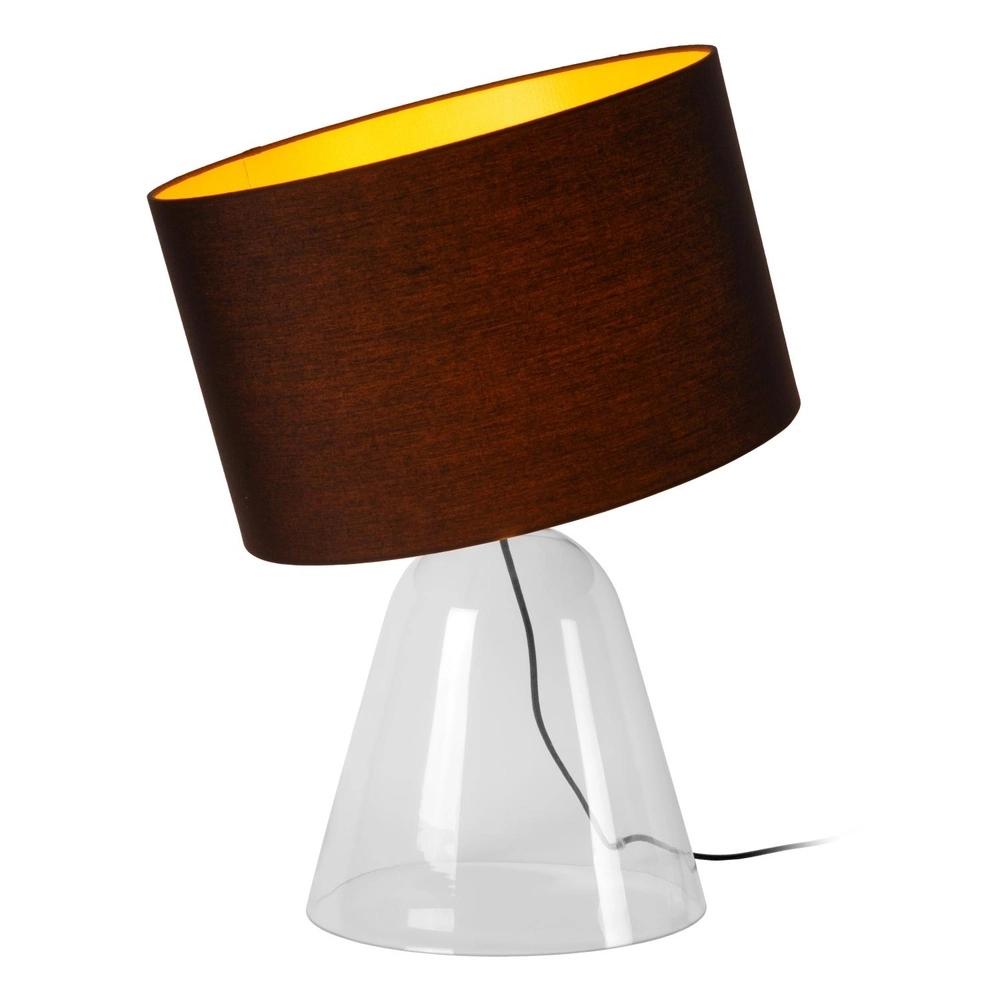 Tafellamp Campana glas met zwarte kap 25cm Lucide 5411212345813