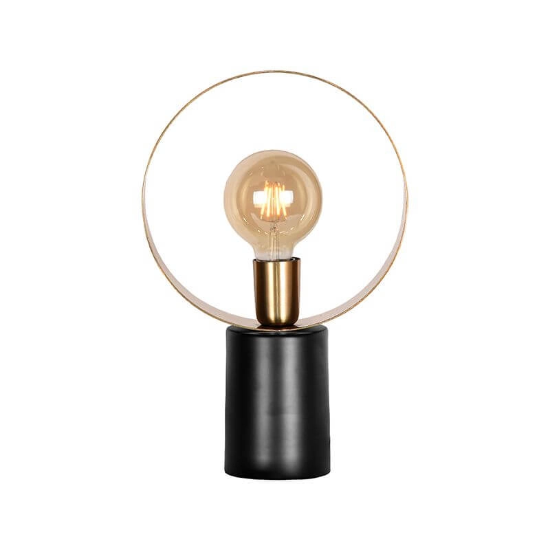 Zwart met gouden tafellamp Ray