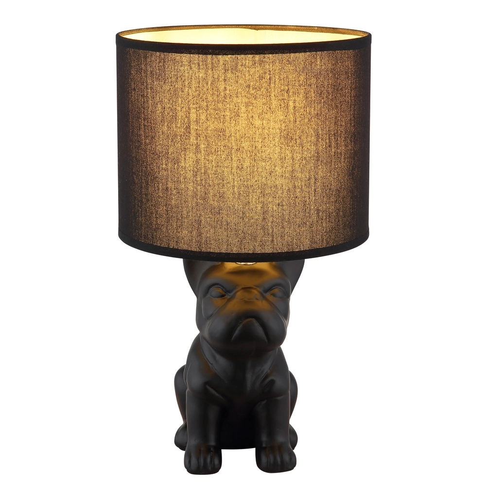 Tafellampje Dogo hond zwart met kapje Globo 9007371566686