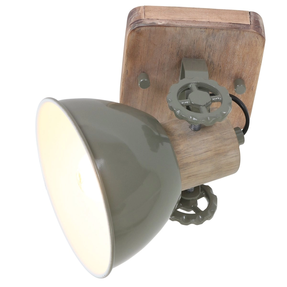 Retro wandlamp Gearwood retro groen met houtbruin Steinhauer 8712746122701