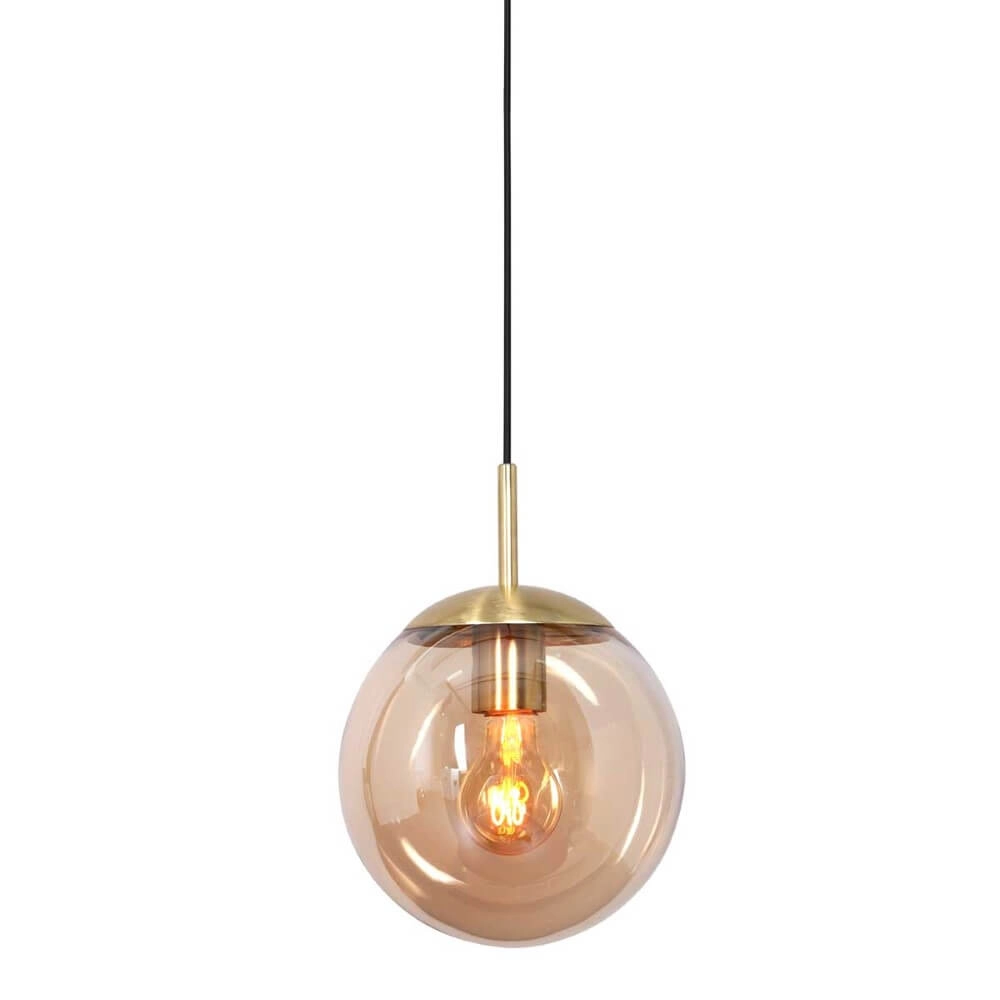 Gouden glazen hanglamp Bolique Ø 20cm