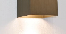 Vierkante wandspot Dante2 bronsbruin Artdelight 8719831736348
