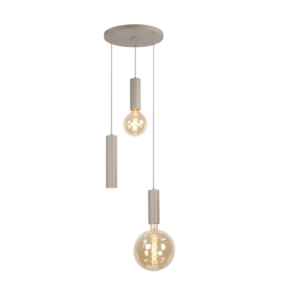 Design hanglamp Locarno zand bruin 3-lichts