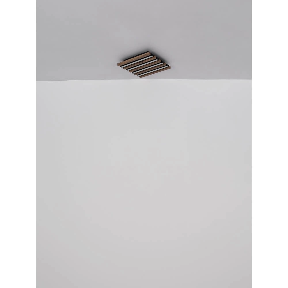 Plafondlamp Hayden zwart met hout 120cm Globo 9007371516643
