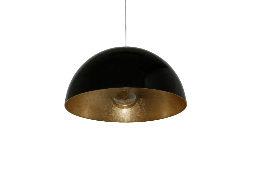 Grote hanglamp Gala Ø 50cm zwart binnenkant  goud Grote hanglamp Gala Ø 50cm zwart binnenkant  goud