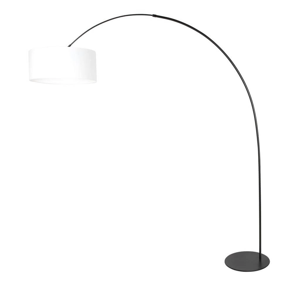 Vloerlamp Curve zwart met grof witte kap Ø 50cm Steinhauer 8712746179484
