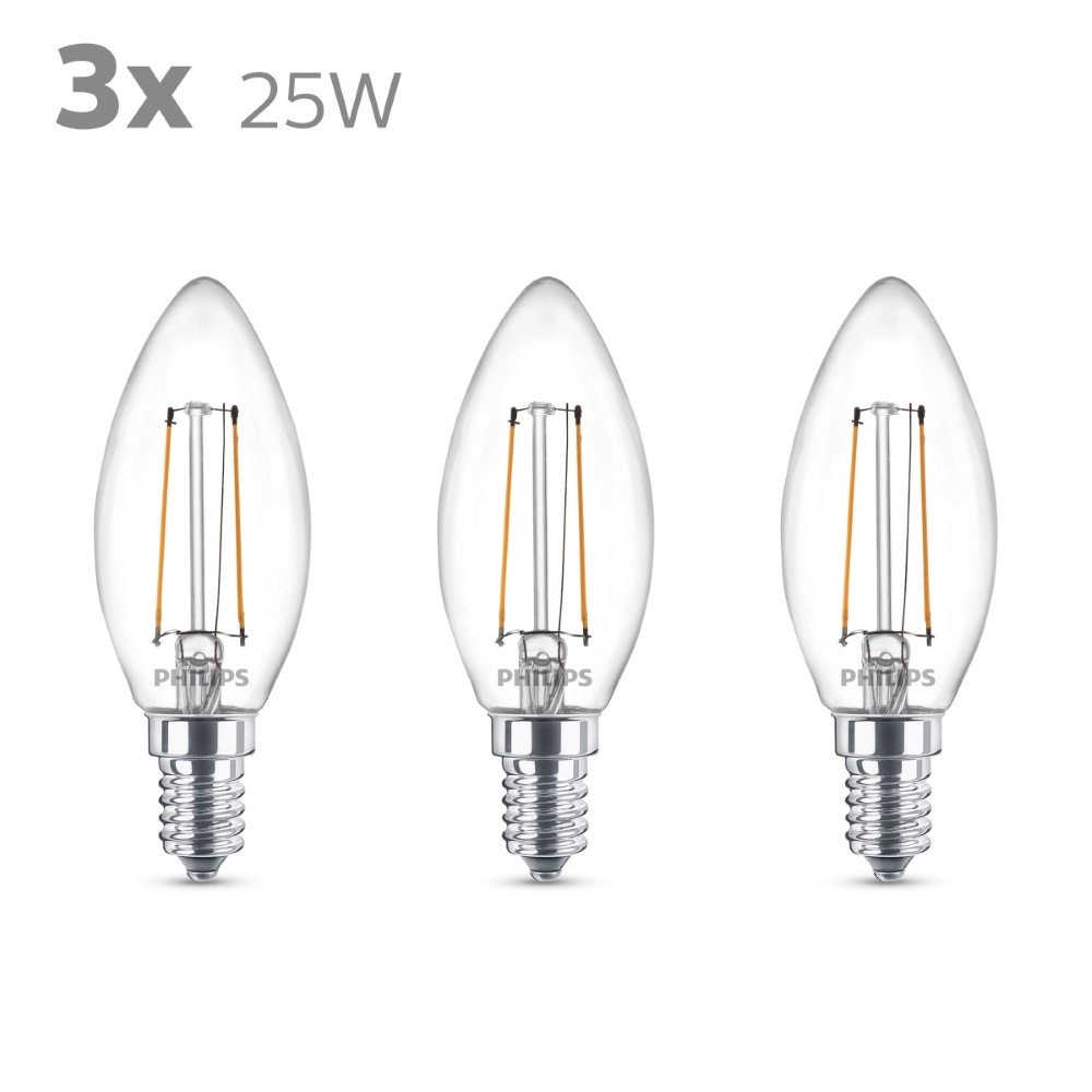 2W - E14 - 2700K - 250 lumen set van 3 Philips 8718699782030