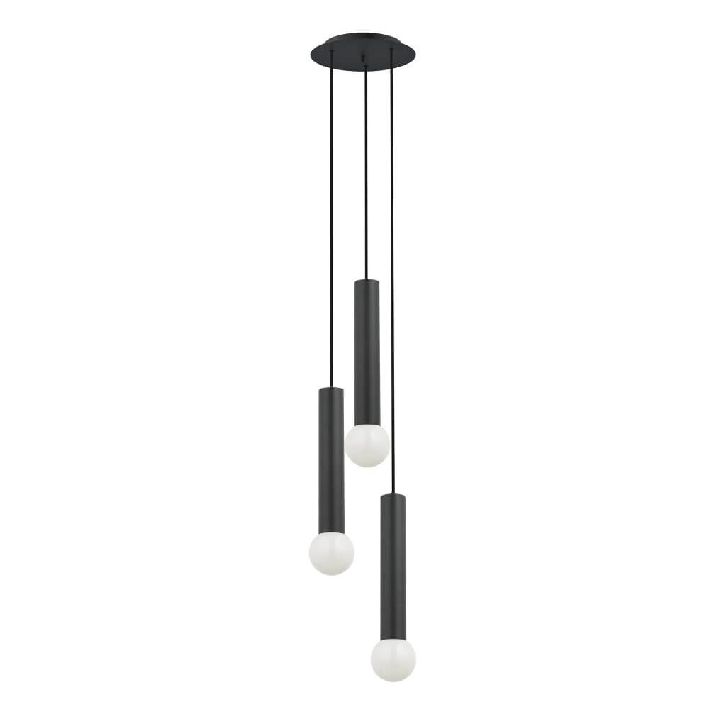 Zwarte hanglamp Baton 3-lichts Zwarte hanglamp Baton 3-lichts