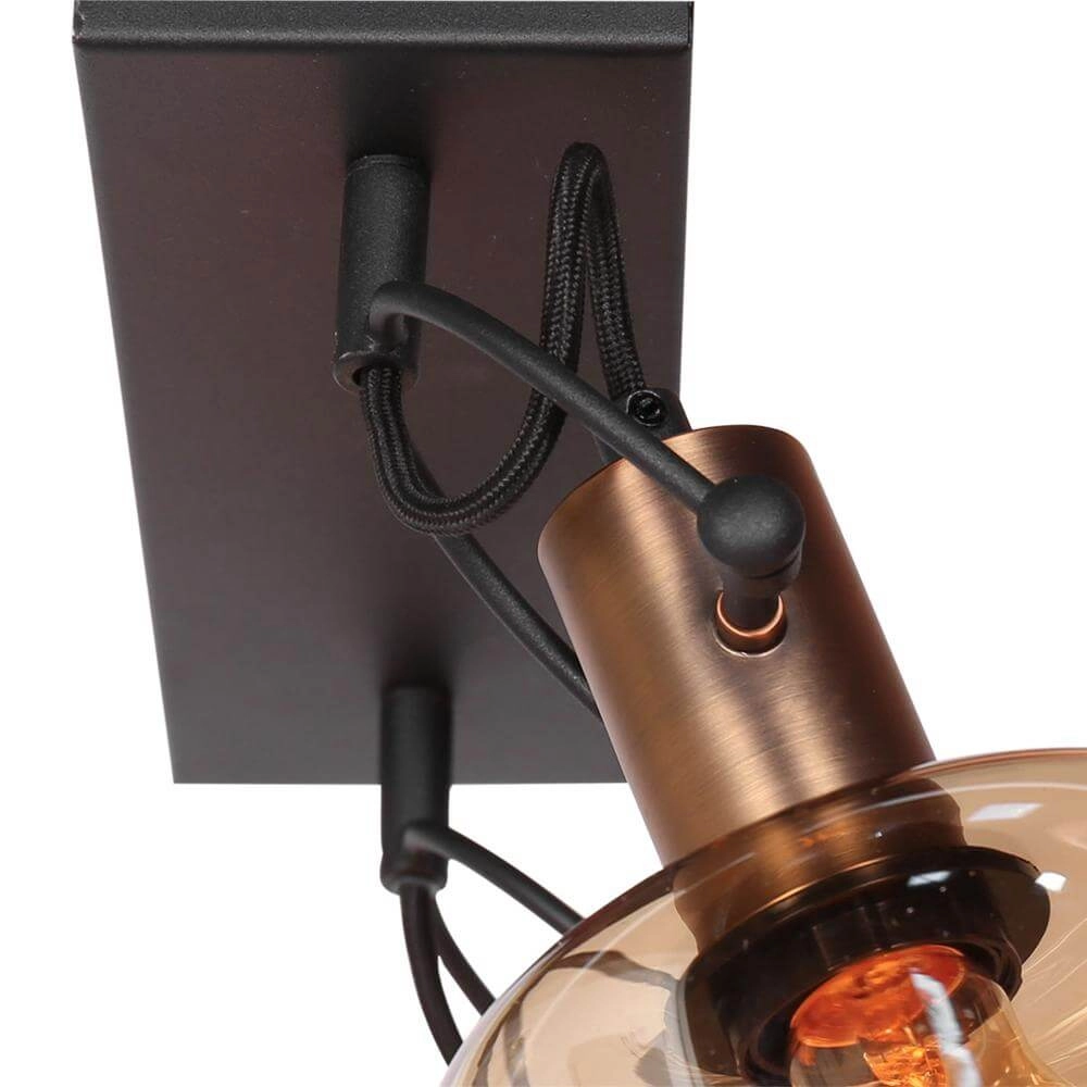 Dubbele wandlamp Glaslic amber glas Steinhauer 8712746174052