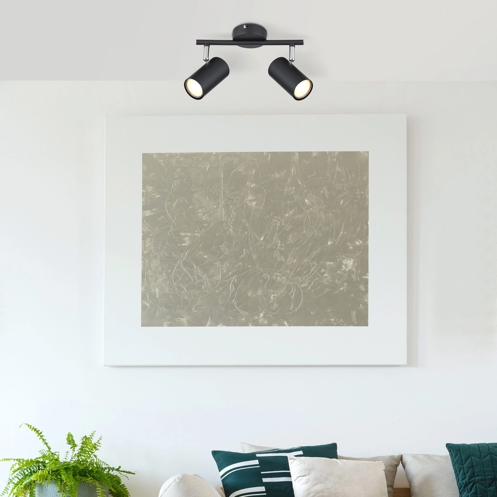 2-lichts plafondlamp Allvi zwart Globo 9007371445769