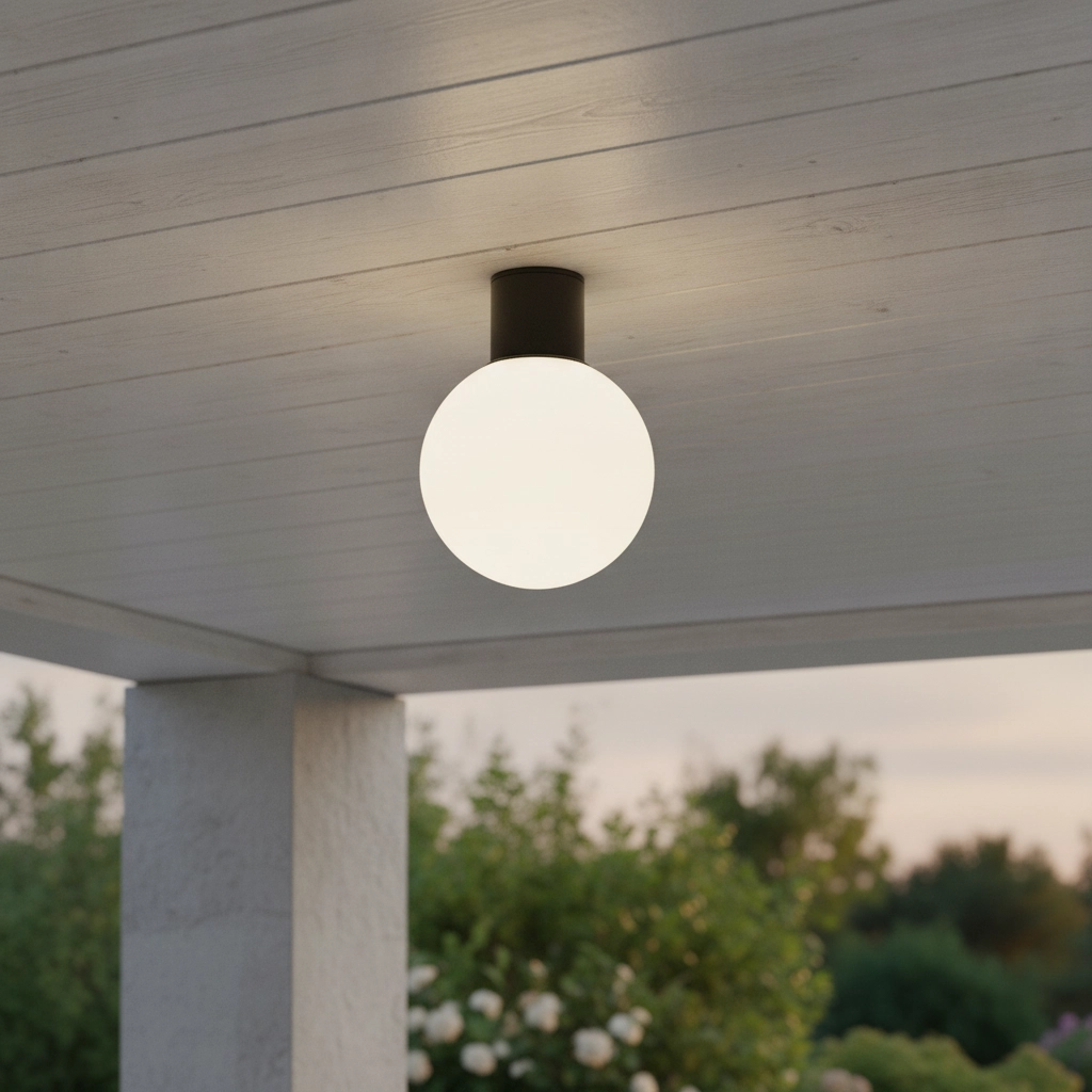 Plafondlamp Spix antraciet met wit bol glas